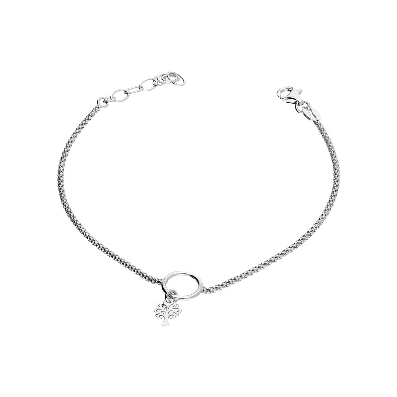 Bransoleta srebrna kółko ramka i wiszące drzewko/coreana NI XBR09002 ROD próba 925