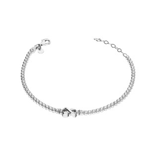 Bransoleta srebrna infinity i rząd białych cyrkonii NI XBR10881 ROD próba 925