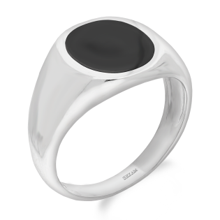 Sygnet srebrny z onyksem DA551 pr. 925 - JubilerSezam.pl