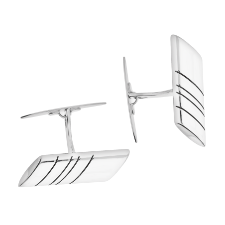 Spinki srebrne do mankietów romb z trzema paskami TB MN1CS próba 925