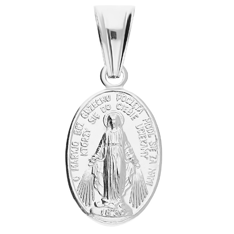 Medalik srebrny Niepokalana w owalu próba 925