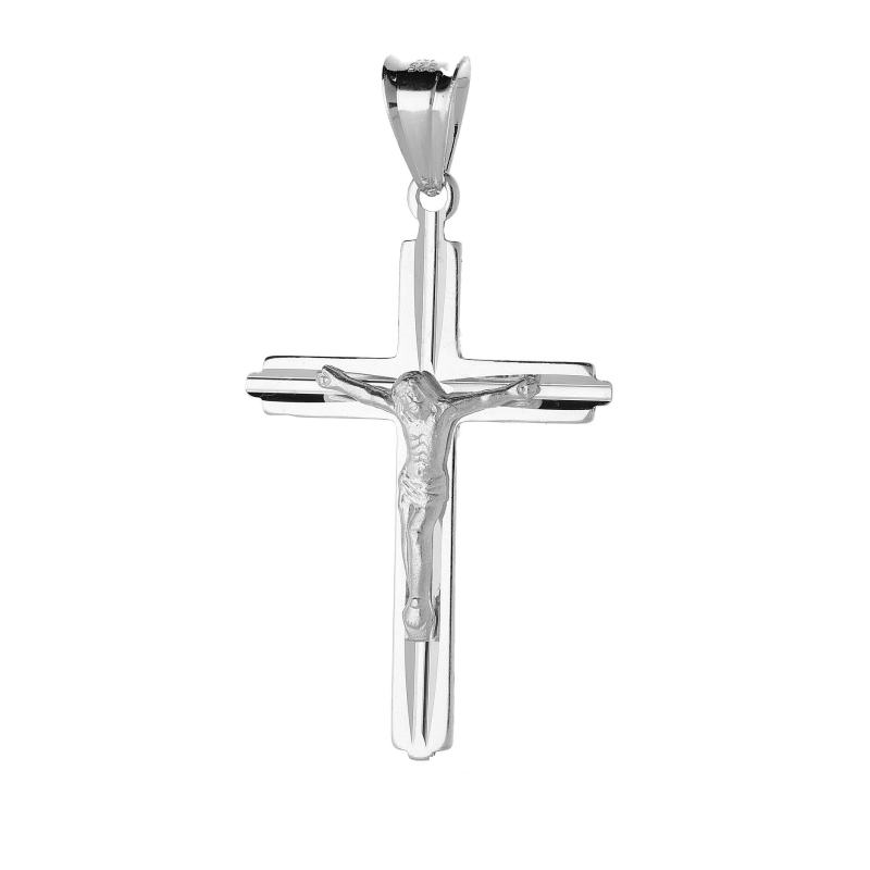 Krzyżyk srebrny z wizerunkiem Pana Jezusa MV GKD036 rod próba 925