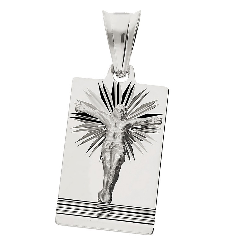 Medalik srebrny blaszka z Panem Jezusem MV GMD120 próba 925