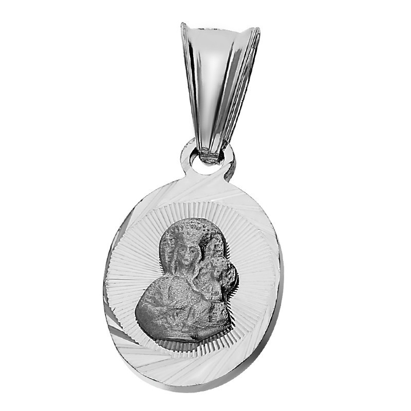 Medalik srebrny z wizerunkiem Matki Boskiej Częstochowskiej MV MD430 próba 925