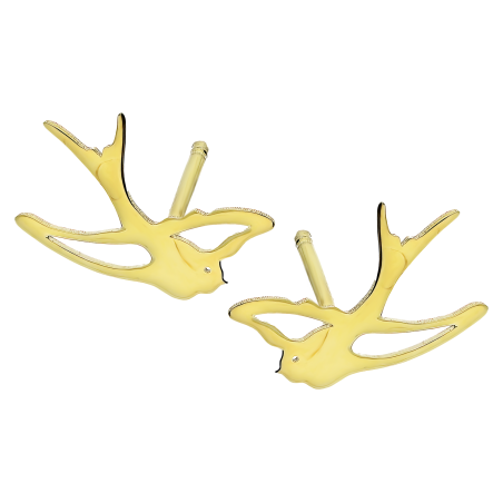 Kolczyki złote jaskółka blask/sztyft PW499 próba 585