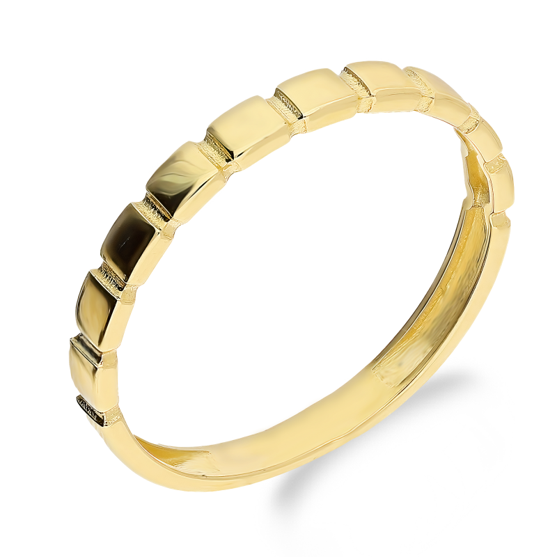 Pierścionek złoty RINGS z gładkimi kwadracikami PY YRL-415 próba 585