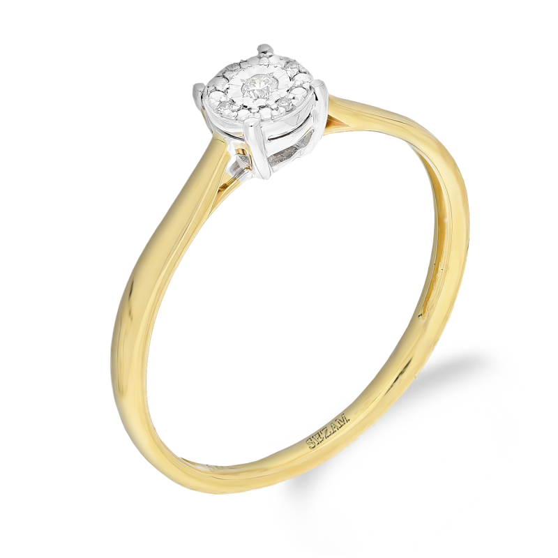 Pierścionek złoty MIRAGE z białymi diamentami A5 69684 YW próba 585