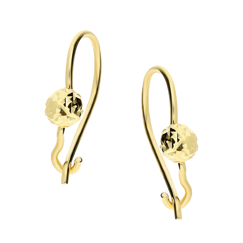 Kolczyki złote grawerowane kulki 4mm AR BSC4-DCSTBE13832-4MM-DC-3 próba 585