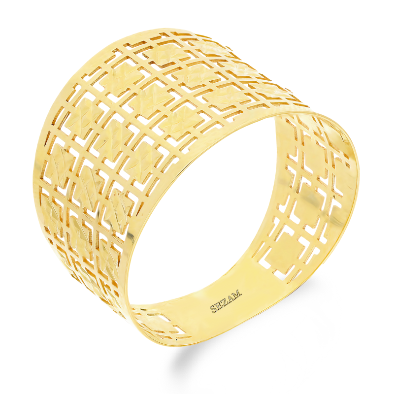 Pierścionek złoty ażurowa blaszka  AR VXXDCLKR0646 próba 375