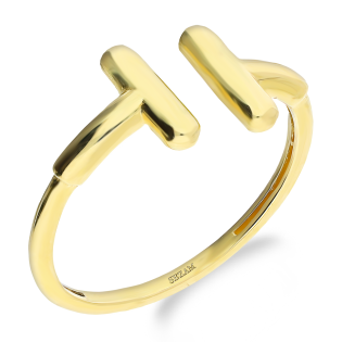 Pierścionek złoty kształt T/otwarty AR XAR6257 próba 375