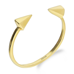 Pierścionek złoty gładki grot x2/otwarty AR XXAR6506 próba 375