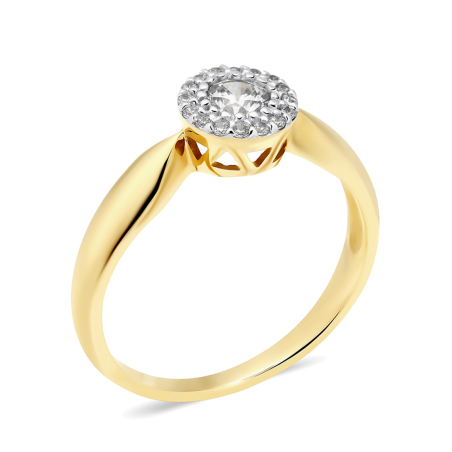 Pierścionek złoty Metropolis z białymi cyrkoniami  DJ PREMIUM301M próba 375