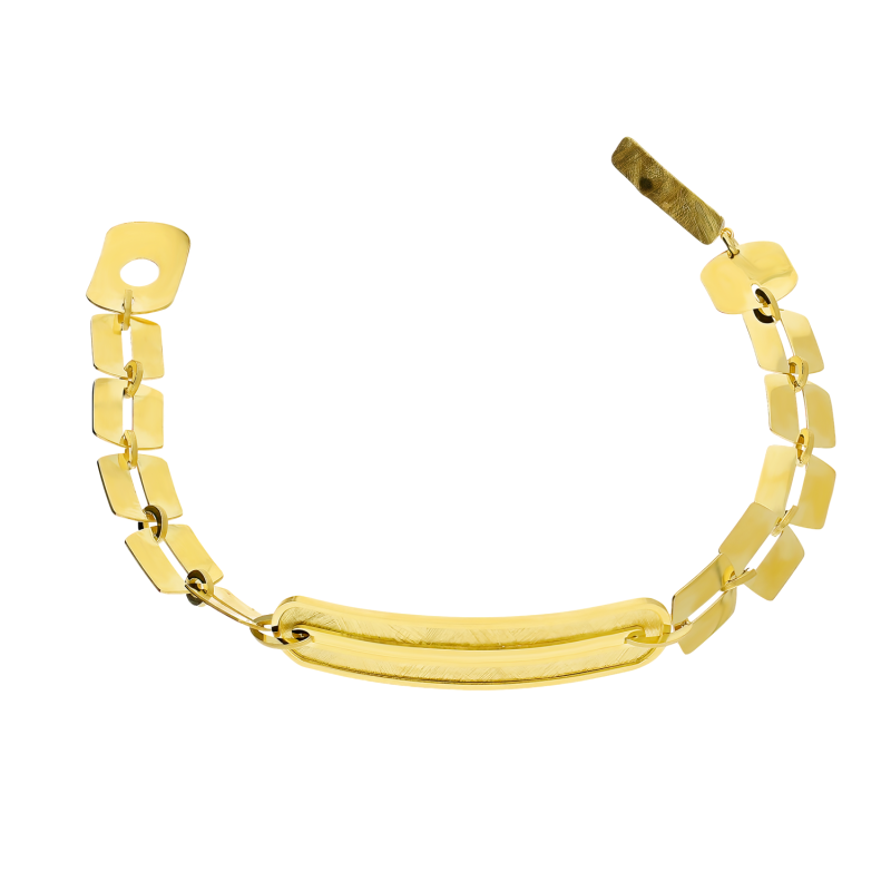 Bransoleta pozłacana prostokąt i kwadraty M3-009 GOLD próba 925