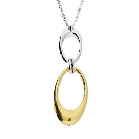 Srebrny Naszyjnik pozłacany Owalne Ramki - JubilerSezam.pl