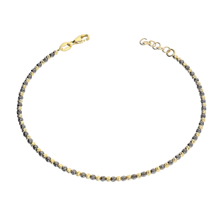 Złota Bransoletka z Grawerowanymi Kulami pr. 585 - JubilerSezam.pl