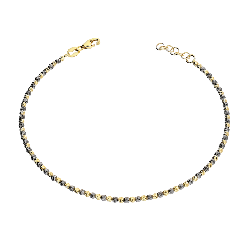 Złota Bransoletka z Grawerowanymi Kulami pr. 585 - JubilerSezam.pl