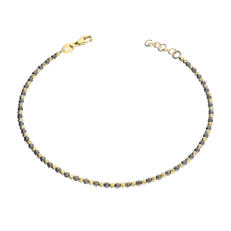 Złota Bransoletka z Grawerowanymi Kulami pr. 585 - JubilerSezam.pl