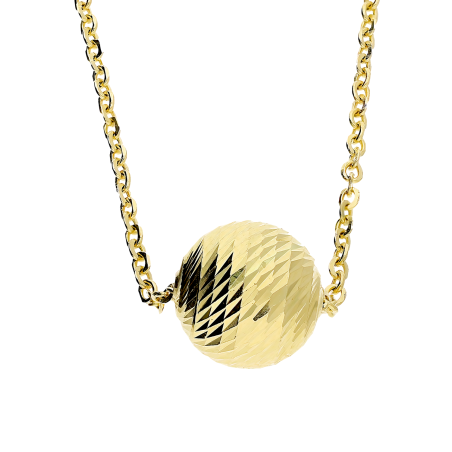 Naszyjnik złoty grawerowana kulka 8mm/rolo M3-032 próba 585