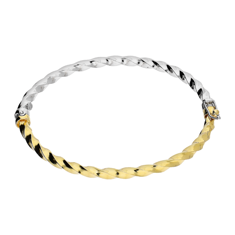 Bransoleta srebrna bangla skręcana w dwóch kolorach M3-043 próba 925