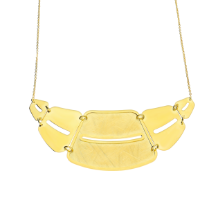 Naszyjnik pozłacany szczotkowane i gładkie trapezy/rolo M3-071 GOLD próba 925