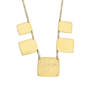 Naszyjnik pozłacany szczotkowane i gładkie kwadraty/rolo M3-072 GOLD próba 925