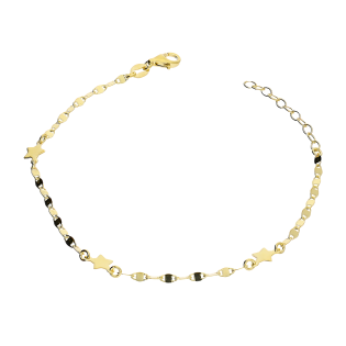 Bransoleta pozłacana trzy gładkie gwiazdki/blaszki NI BRN26826 GOLD próba 925