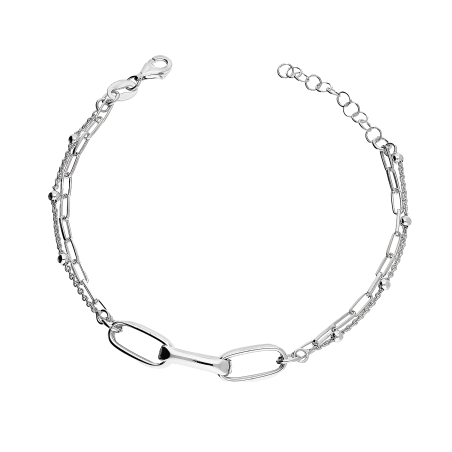 Bransoleta srebrna anker long rolo z kulkami NI BRN33525 ROD próba 925