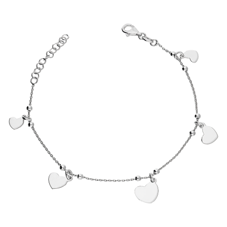 Srebrna Bransoletka Serca i Kulki pr. 925 - JubilerSezam.pl