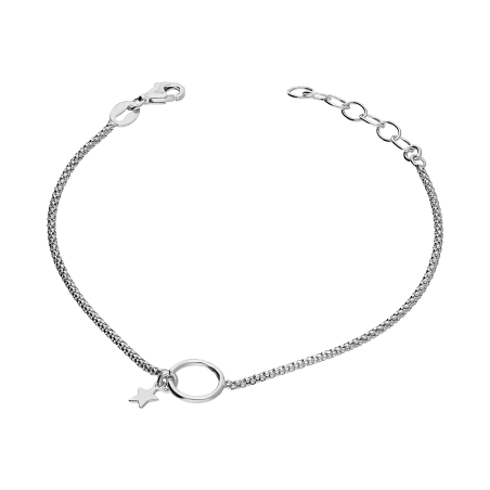 Bransoleta srebrna kółko i wisząca gwiazdka/coreana NI XBR09001ROD próba 925