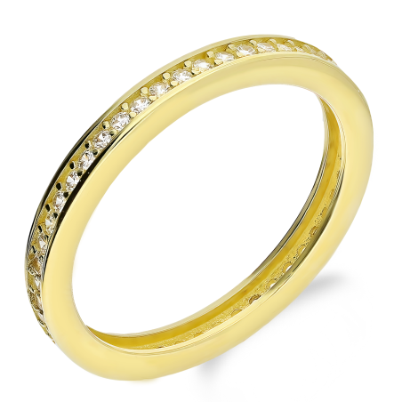 Pierścionek złoty obrączka Miłości z białymi cyrkoniami OL ALY102 próba 375