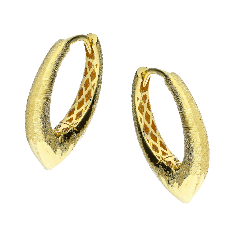 Kolczyki złote kółka kropla grawerowane/zatrzask OL FZE108DC1 próba 585