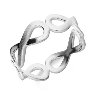 Pierścionek srebrny gładkie i matowe infinity OL HK624 próba 925