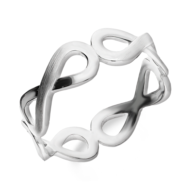 Pierścionek srebrny gładkie i matowe infinity OL HK624 próba 925