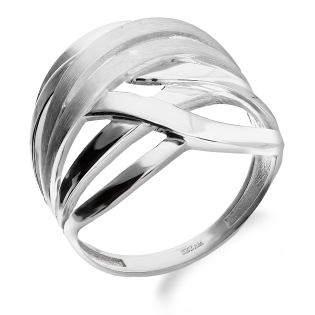 Pierścionek srebrny ażurowa przeplatanka i fale OL KGT9 próba 925