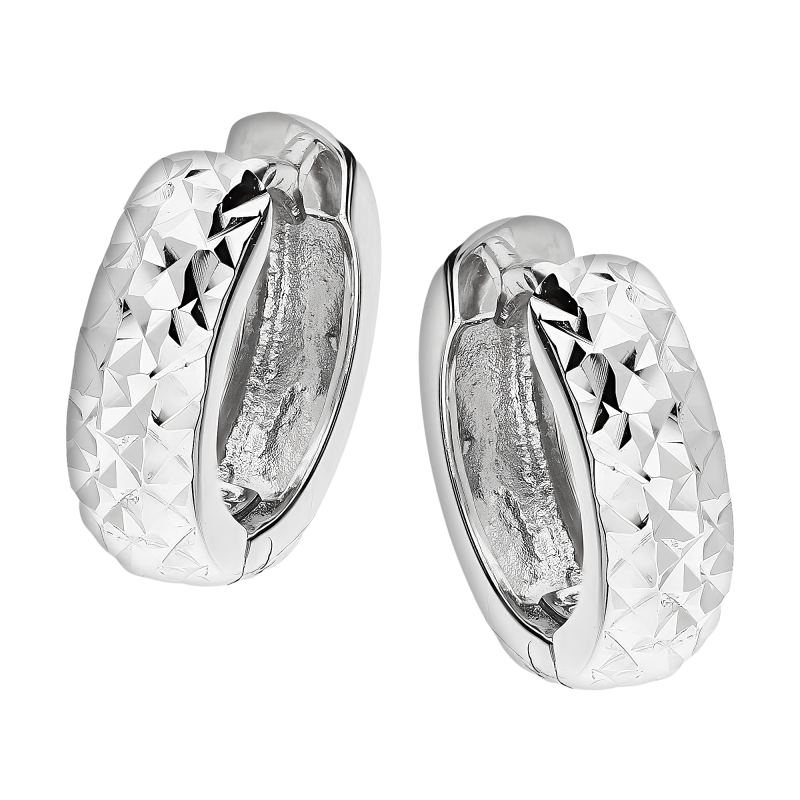 Kolczyki srebrne blaszki kółka z grawerem 10 mm/zatrzask OL OKP059 DC4 próba 925