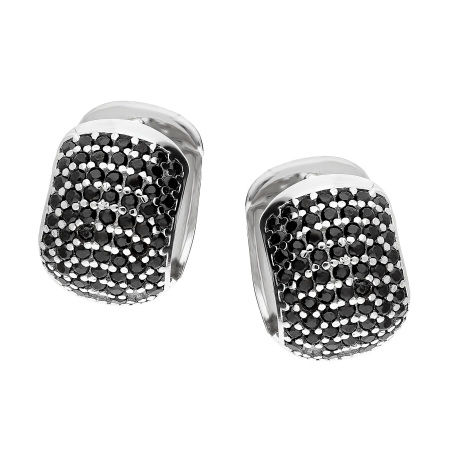 Srebrne Kolczyki Kółka z Cyrkoniami pr. 925 - JubilerSezam.pl