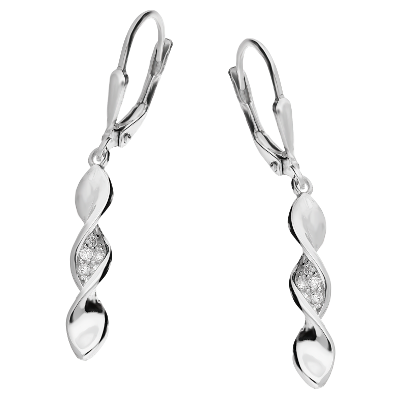 Srebrne kolczyki świderek z cyrkoniami pr. 925 - JubilerSezam.pl