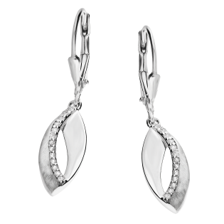 Kolczyki srebrne kropla blask z falą z cyrkonii/big.zam. OL ZS-E551 próba 925