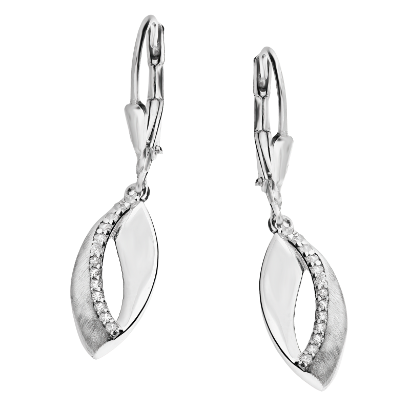 Kolczyki srebrne kropla blask z falą z cyrkonii/big.zam. OL ZS-E551 próba 925