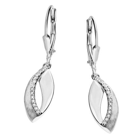 Kolczyki srebrne kropla blask z falą z cyrkonii/big.zam. OL ZS-E551 próba 925
