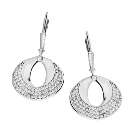 Kolczyki srebrne ażurowe koło z cyrkoniami/big.zam. OL ZS-E562 próba 925