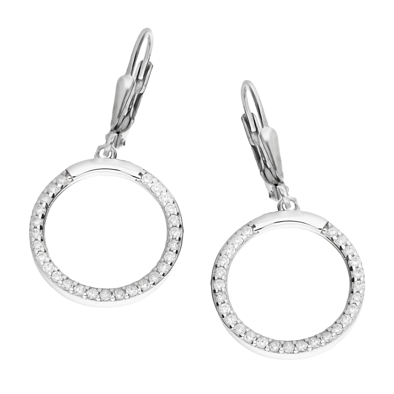 Kolczyki srebrne koło ramka z białymi cyrkoniami/big.zam. OL ZS-E595 próba 925