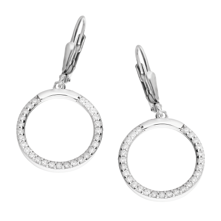 Kolczyki srebrne koło ramka z białymi cyrkoniami/big.zam. OL ZS-E595 próba 925