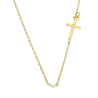 Naszyjnik złoty krzyżyk bokiem/anker OS 249-RO138-CR1 próba 585