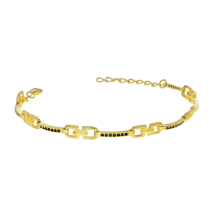 Bransoleta pozłacana klamerki i czarne cyrkonie PW NEW 113 GOLD próba 925