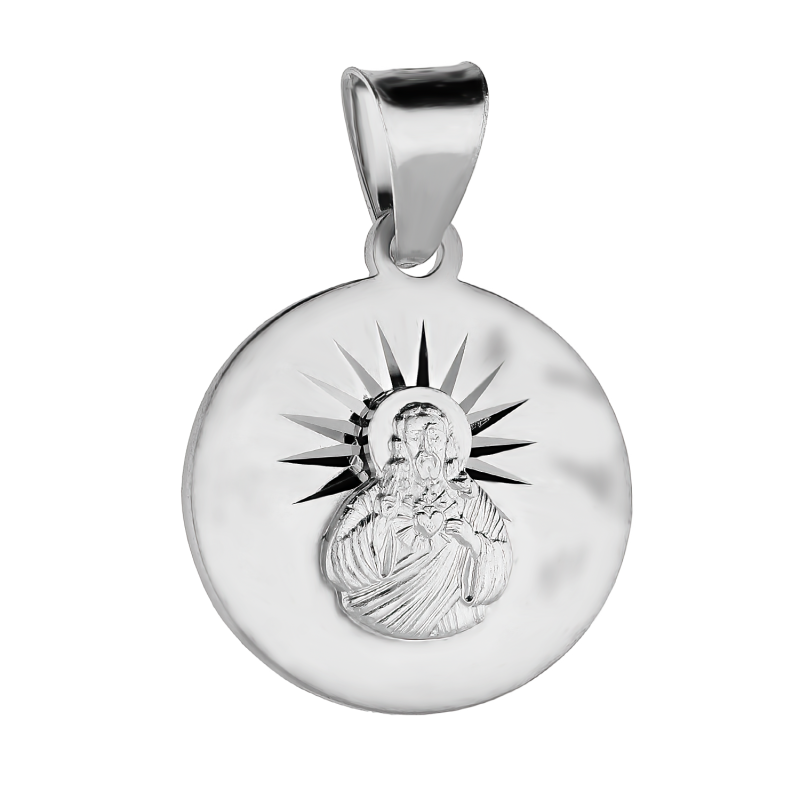 Medalik srebrny szkaplerz w grawerowanym kole MV MD331 rod próba 925