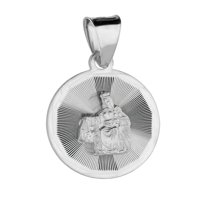 Medalik srebrny szkaplerz w grawerowanym kole MV MD331 rod próba 925