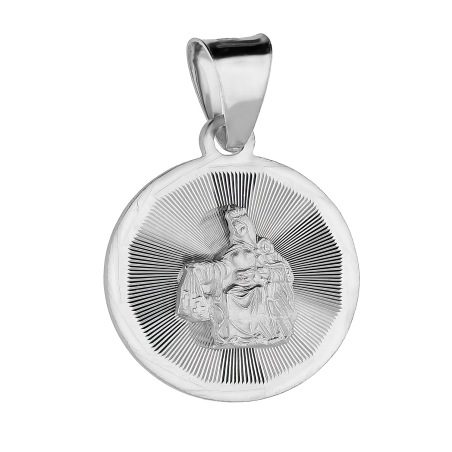 Medalik srebrny szkaplerz w grawerowanym kole MV MD331 rod próba 925