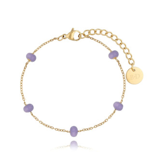 Bransoletka z kuleczkami z fioletową emalią Chillin A1 BSA0344