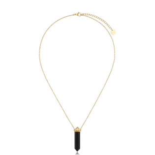 Naszyjnik z obsydianem i cyrkoniami Cristal Stone A1 NLB0277